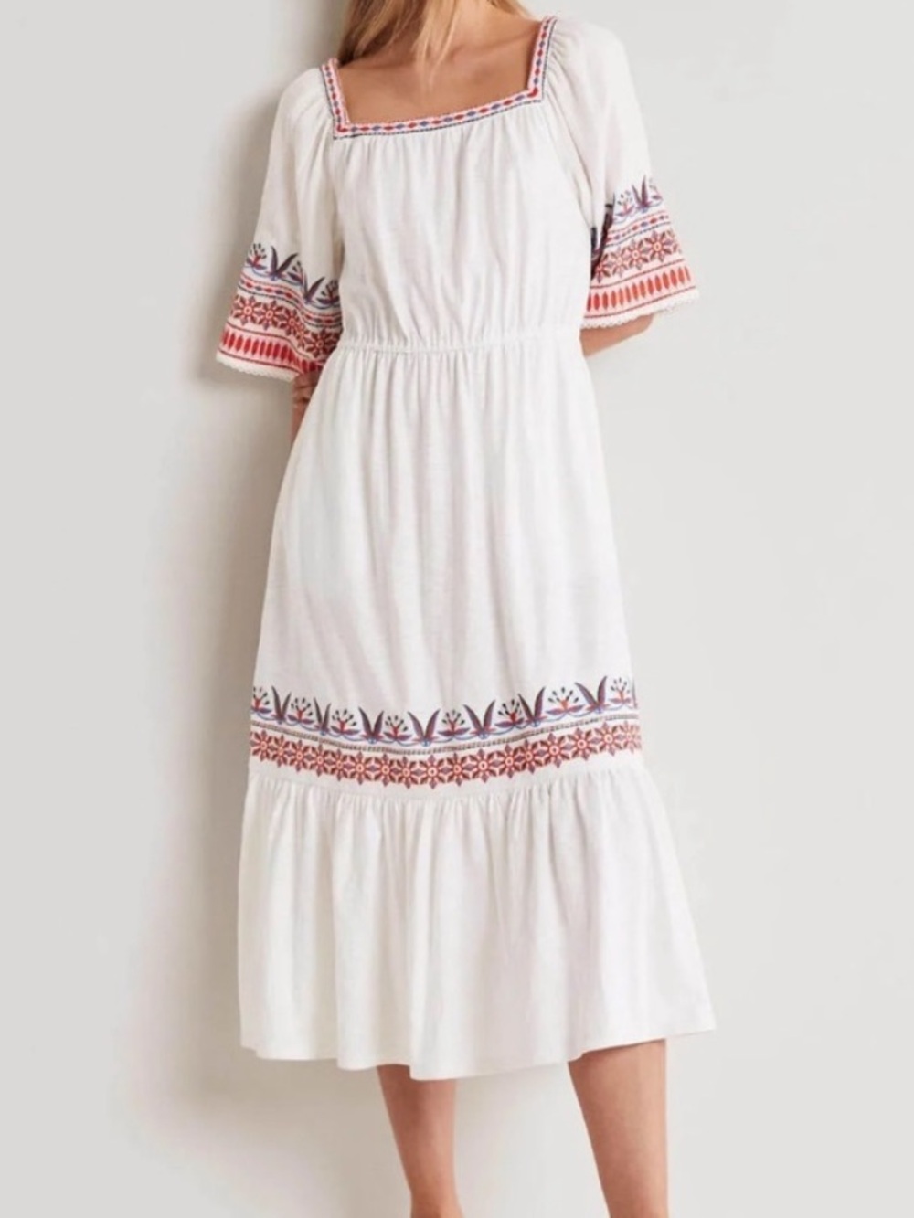 Boden White Midi Dress